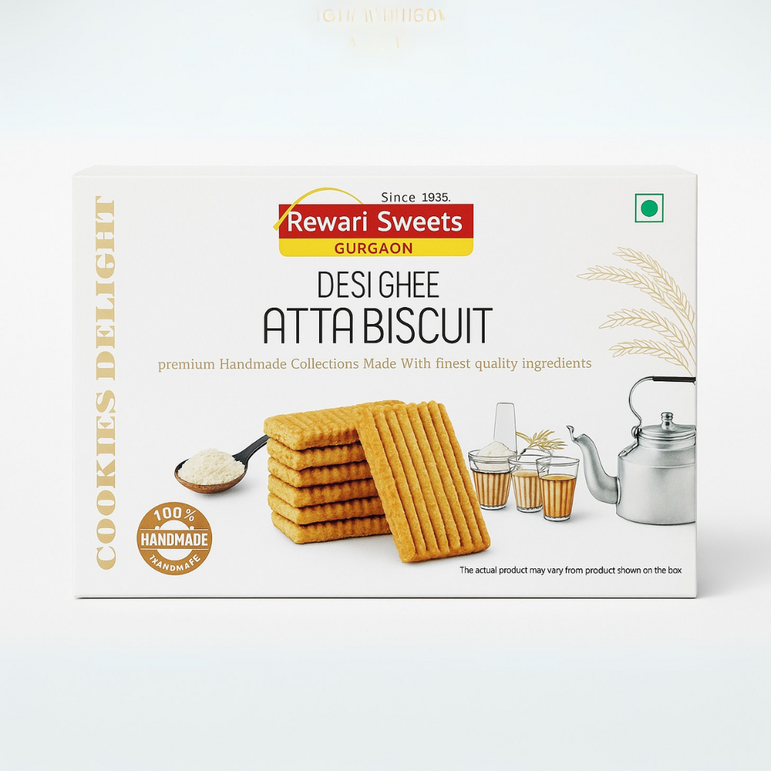 Rewari Sweets Desi Ghee Atta Biscuit – Handmade, Premium Quality Cookies