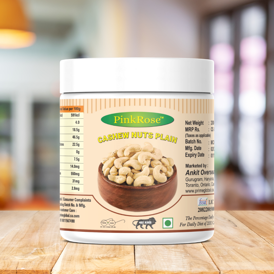 PinkRose™ Premium Plain Cashew Nuts – 200g