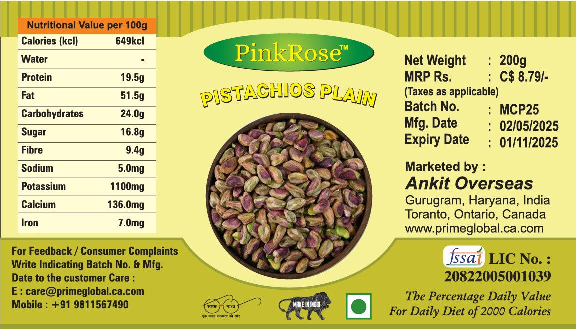 PinkRose™ Pistachios Plain – 200g