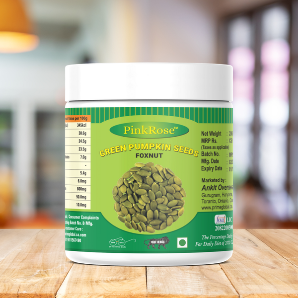 PinkRose™ Green Pumpkin Seeds (Foxnut) – Nutrient-Rich Superfood Snack | High Protein & Fiber | 100% Natural