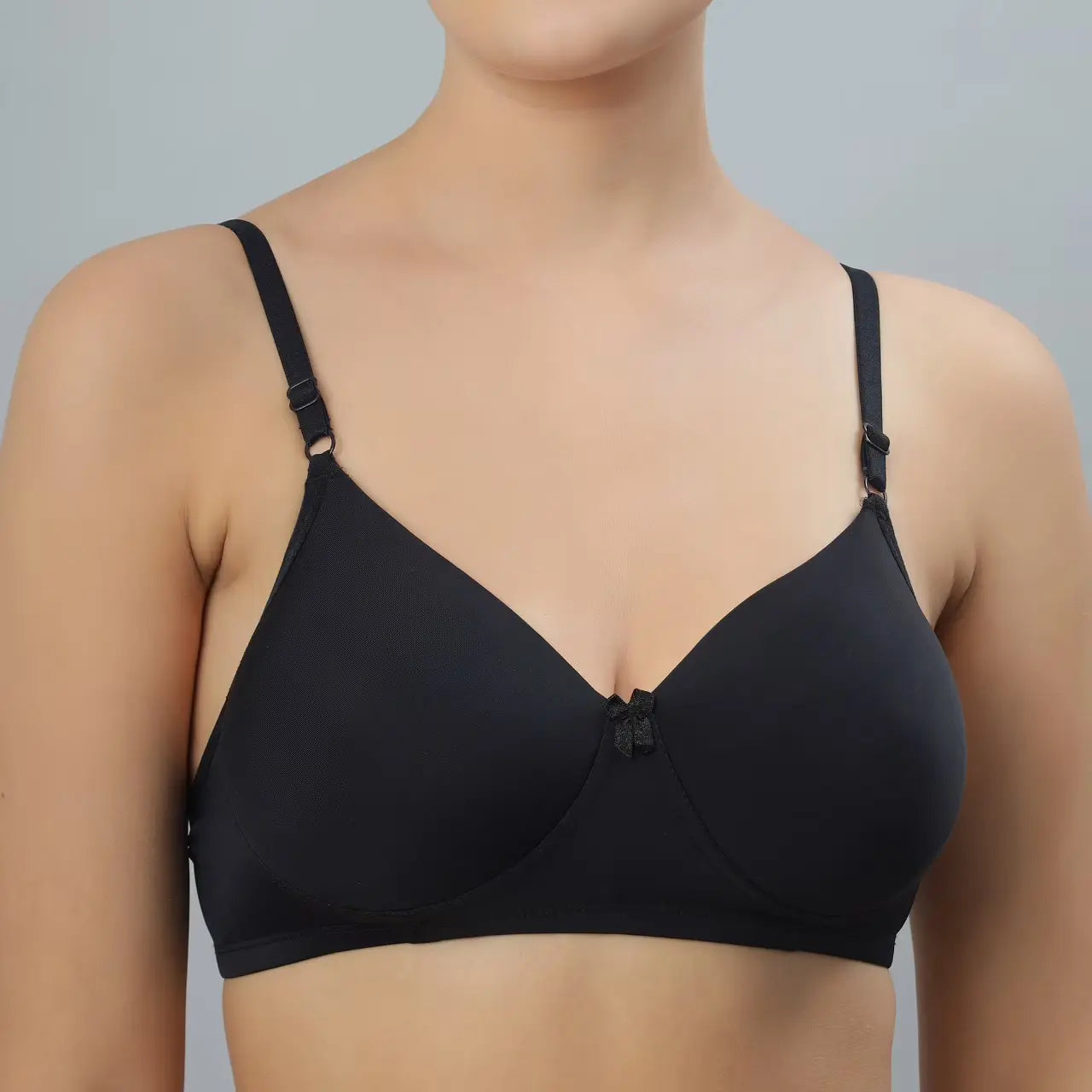 Women’s Wireless Seamless T-Shirt Bra – Full Coverage Everyday Comfort, Black, 34B